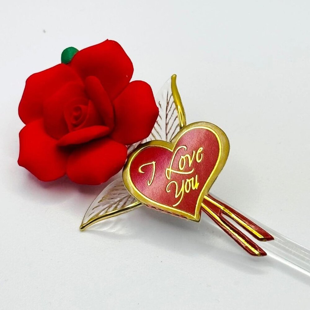 Red Rose I Love You Figurine | Romantic Valentine Gift Anniversary Keepsake Gift